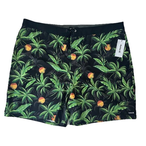 Hurley Other - Hurley Sz 46 Phantom Classic Board Shorts Swim Trunks Black Floral